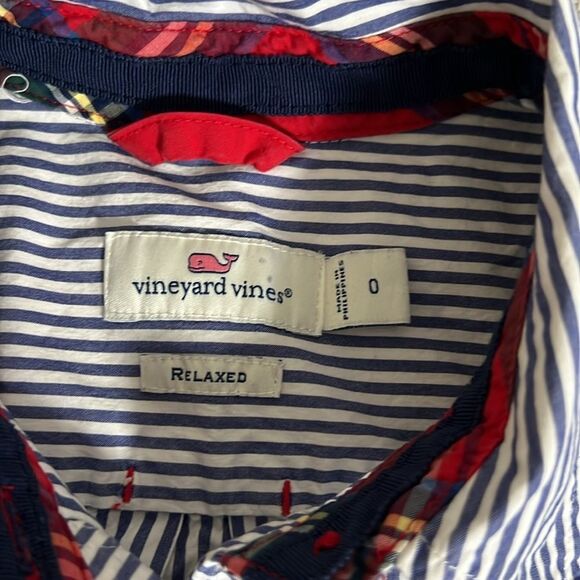 Vineyard Vines Mixed Patterns Stripes & Plaid Button Down, Size 0 - Picture 9 of 9